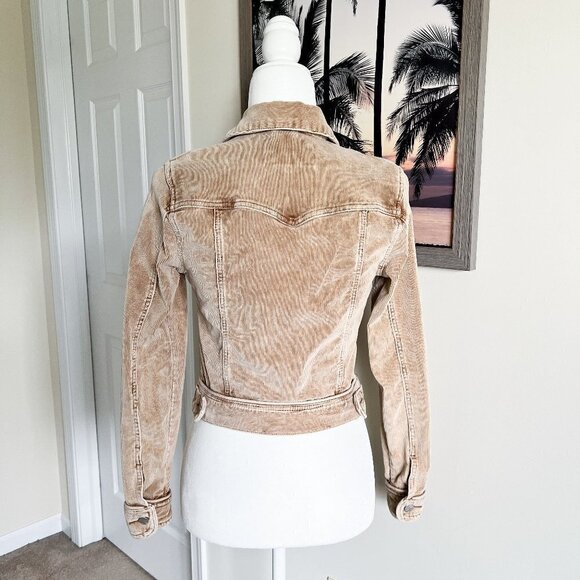 Women's Younique Corduroy Jacket | Short | Tan | Size Medium | Cotton/Spandex - Picture 2 of 9